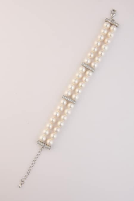 Totapari Double Row Pearl & Stone Bracelet 