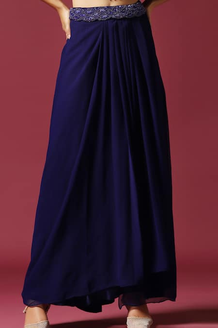 Buy Two Sisters By Gyans Blue Chiffon Sequins, Beads, Embroidery V-neck Stone Cape Skirt Set Online at Aza Fashions Buy_Two Sisters By Gyans_Blue Chiffon Sequins, Beads, Embroidery V-neck Stone Cape Skirt Set _Online_at_Aza_Fashions