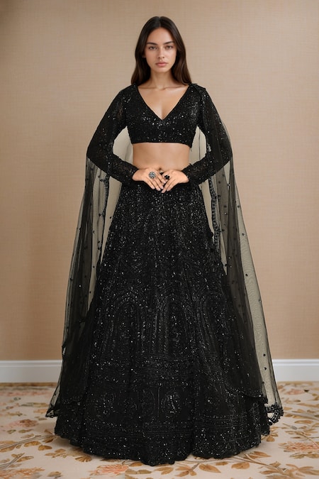 Kalighata Pacific Hand Embroidered Lehenga Set 