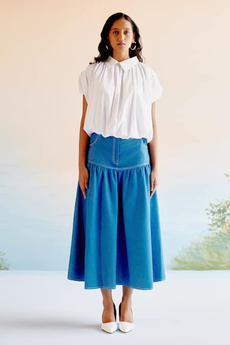 Echo By Tanya Arora Echo Denim Plain Skirt 