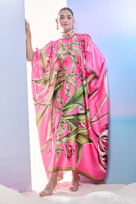 Pria Kataria Puri Tulip Floral Blossom Print Kaftan 