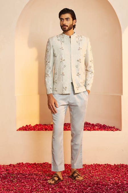 Shreyansh Designs Ikshaan Bloom Vine Embroidered Bandhgala With Pant 