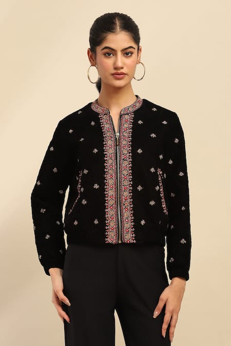 Aarke Ritu Kumar Kaar Embroidered Puffer Jacket 