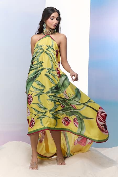 Pria Kataria Puri Tulip Print High-Low Dress 