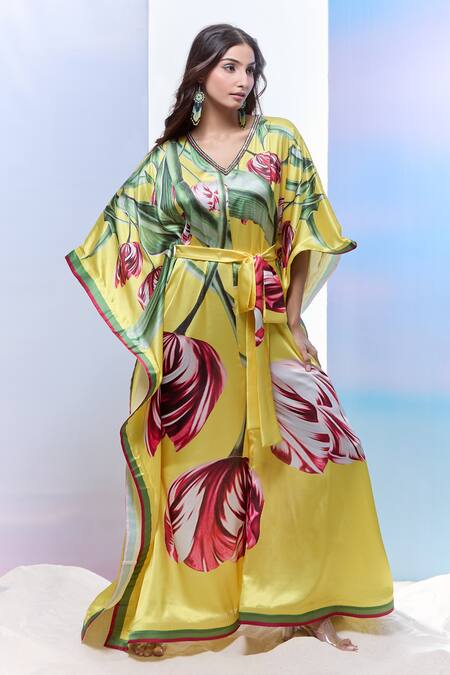 Pria Kataria Puri Embellished Tulip Print Jumpsuit 