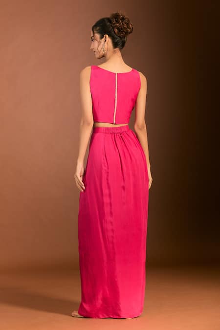 Meghna Shah Jaal Embroidered Blouse & Dhoti Skirt Set 