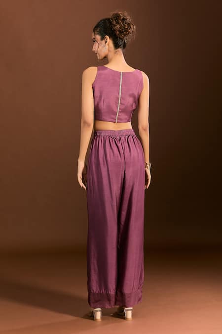 Meghna Shah Embroidered Foliage Blouse Pant Set 