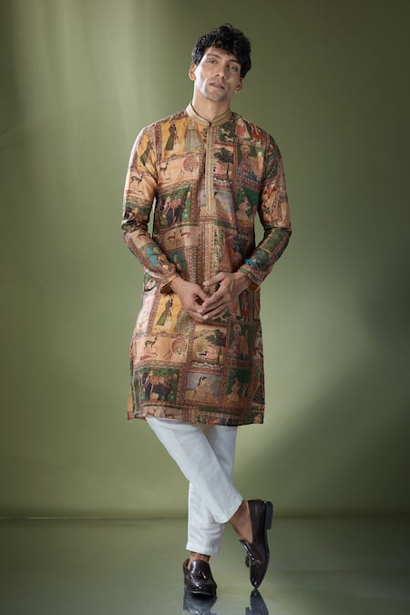 RNG Safawala Tribal Printed Straight Kurta With Pant 