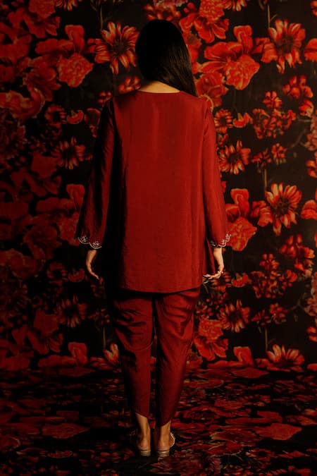 House Of TA-YA Dabka Embroidered Kurta Dhoti Set 