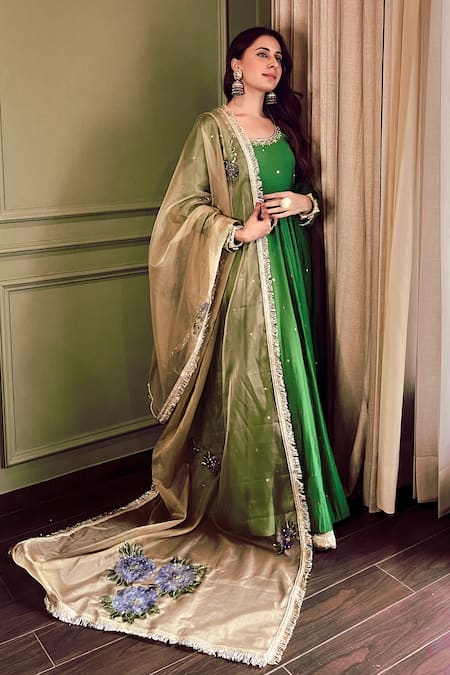 Rivaaj Clothing Bloom Vine Embroidered Anarkali Set 