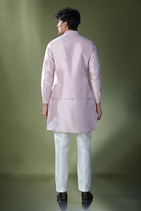 Shop Rng Safawala Purple Silk, Cotton Beads Embroidered Lilac Bundi Kurta Set at Aza Fashions Shop_Rng Safawala_Purple Silk, Cotton Beads Embroidered Lilac Bundi Kurta Set _at_Aza_Fashions