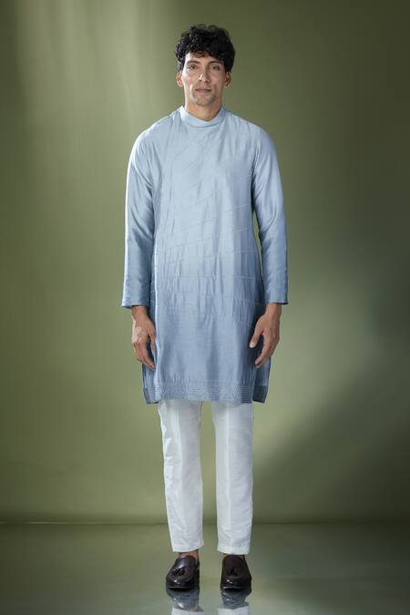 Buy Rng Safawala Blue Silk, Cotton Cut Work Ombre Straight Kurta Set Online at Aza Fashions Buy_Rng Safawala_Blue Silk, Cotton Cut Work Ombre Straight Kurta Set _Online_at_Aza_Fashions