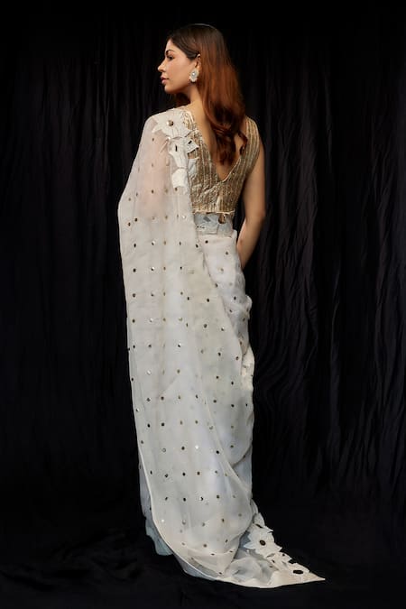 Kriti Bapna Floral Applique Embroidered Saree Set 