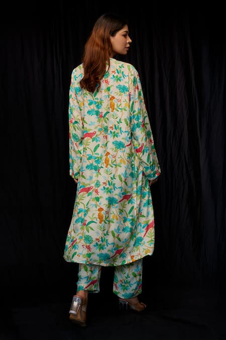 Kriti Bapna Floral Print Cotton Jacket & Pant Set 