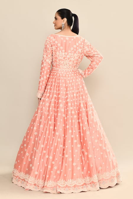 Kalighata Floral Embroidered Anarkali Set 