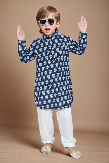 Arihant Rai Sinha Floral Print Pathani Kurta With Pyjama 