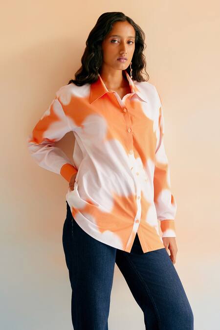 Buy_Echostudio_White Cotton Poplin Printed Abstract Floral Collar Shirt _Online_at_Aza_Fashions
