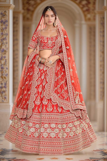 Kalighata Jeevika Hand Embroidered Bridal Lehenga Set 