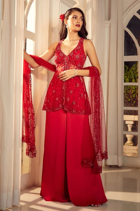 Aariyana Couture Hand Embroidered Kurta Sharara Set 