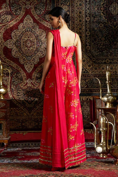 17:17 By Simmi Saboo Floral Print Drape Jumpsuit 