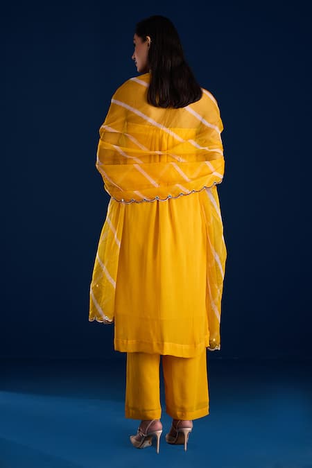 Aapro Yellow Tube Kurta Pant Set 