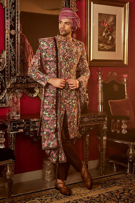 Angad Creations Paisley Majesty Tilla Embroidered Sherwani Set 