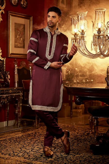 Angad Creations Zahgeer Aari Thread Vine Embroidered Kurta With Pant 