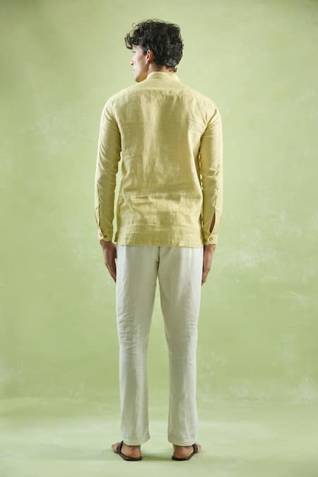 Aryavir Malhotra Stripe Textured Full Sleeve Shirt 