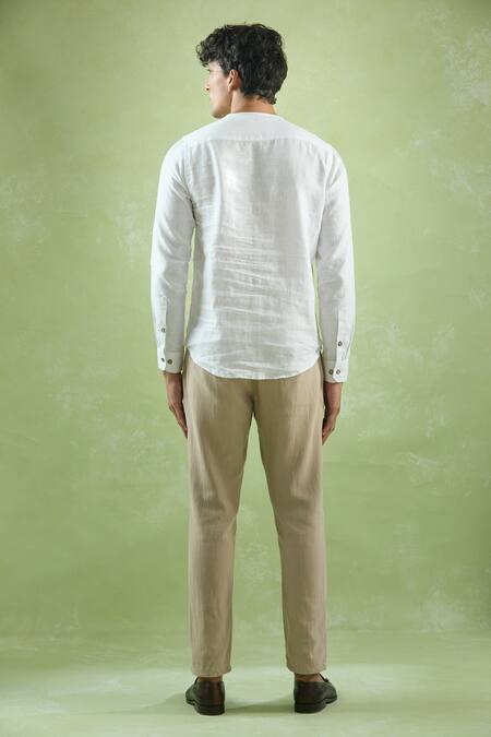 Arihant Rai Sinha White Placement Embroidered Patch Work Kurta 