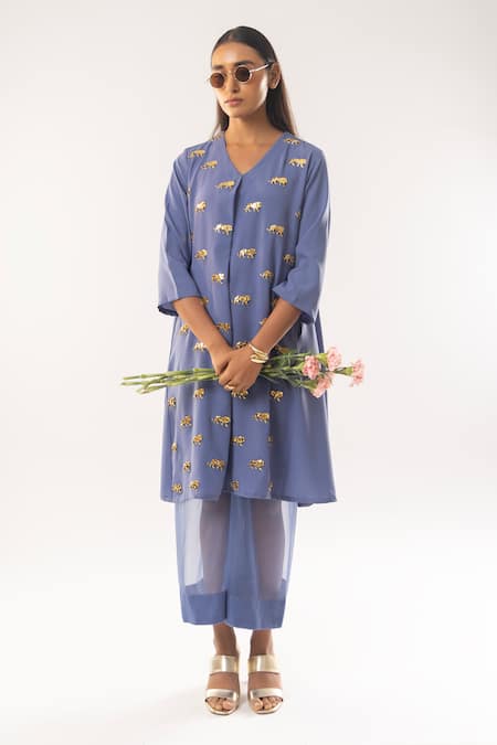 kriti bapna Horse Embellished Kurta With Pant 