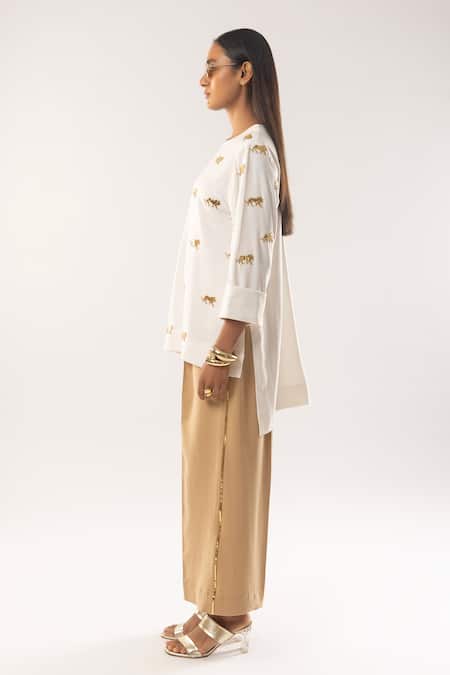 Kriti Bapna Horse Embellished High-Low Top & Pant Set 