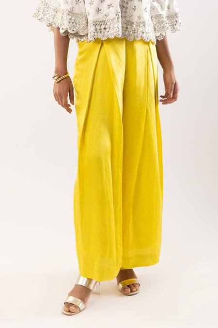 Shop_Kriti Bapna_Ivory Mirror Embellished Cape And Pant Set _Online_at_Aza_Fashions