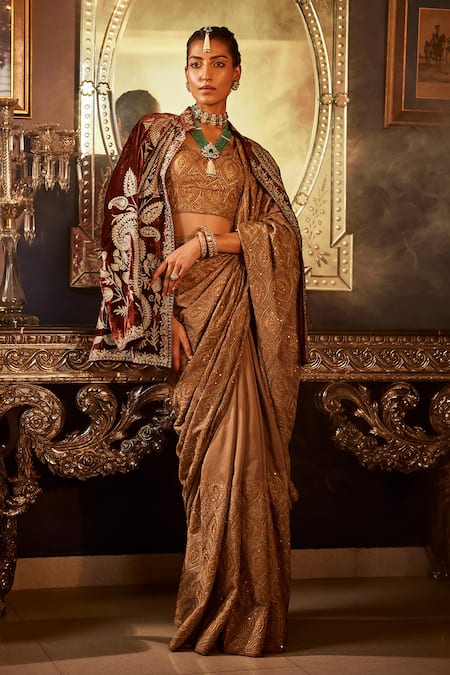 Angad Creations Shalimar Bagh Dusk Jacket & Saree Set 