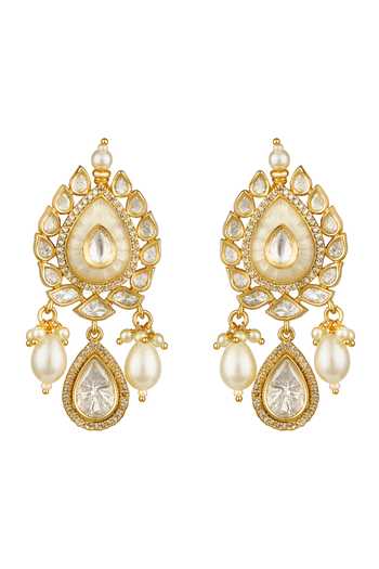 HRISHA_Green Zari Zircon Moissanite Kundan Choker Set _Online_at_Aza_Fashions