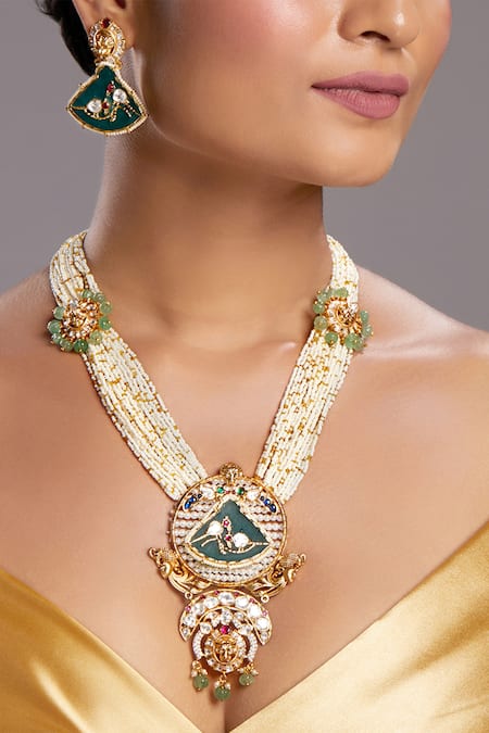 Hrisha Jewels Royal Bahar Embellished Long Necklace Set 