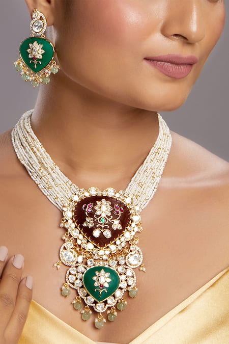 Hrisha Jewels Padma Bloom Long Necklace Set 