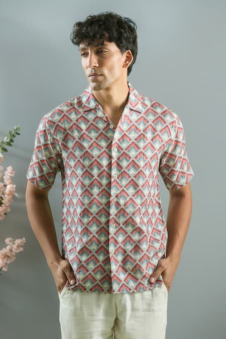 Arihant Rai Sinha Mosaic Print Shirt 