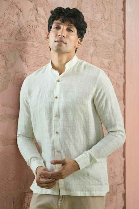 Arihant Rai Sinha Checkered Pattern Full Sleeve Shirt 