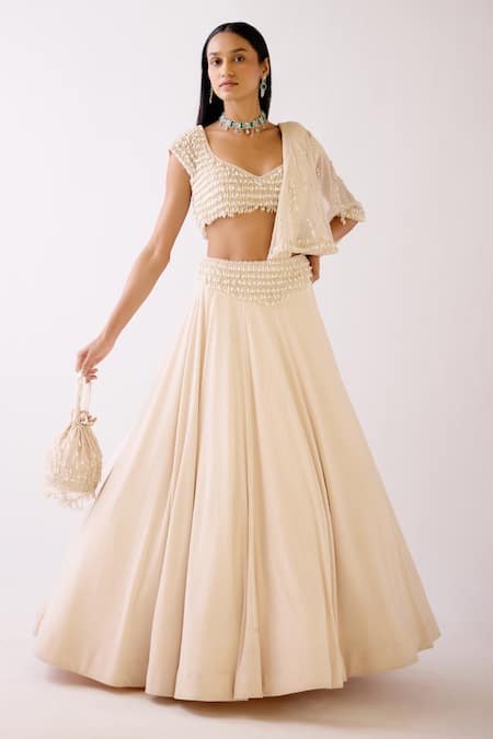 Basanti - Kapde Aur Koffee The Stardust Pearl Draped Lehenga With Blouse 