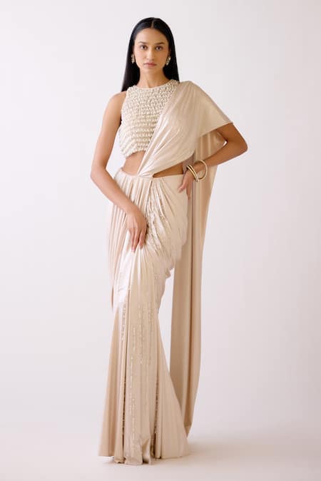 Basanti - Kapde Aur Koffee The Champagne Evening Pre-Draped Saree With Blouse 