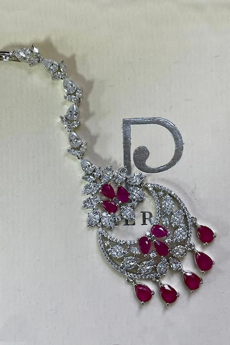 PRERTO_Red Diamonds, Stones Ruby And Faux Jewellery Set_Online_at_Aza_Fashions