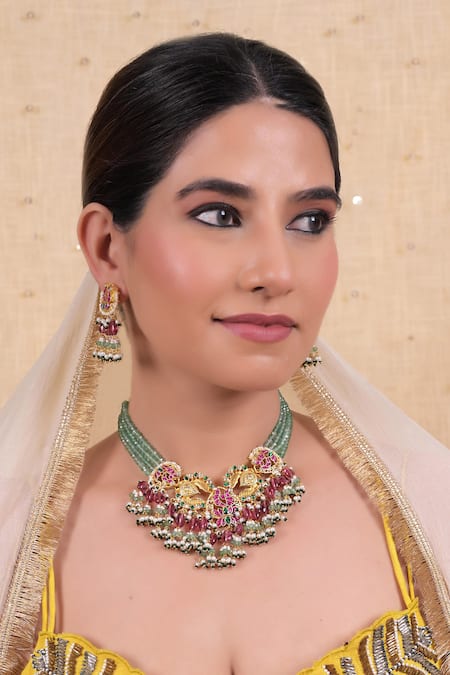 Shlok Jewels Floret Cutwork Kundan Choker Set 