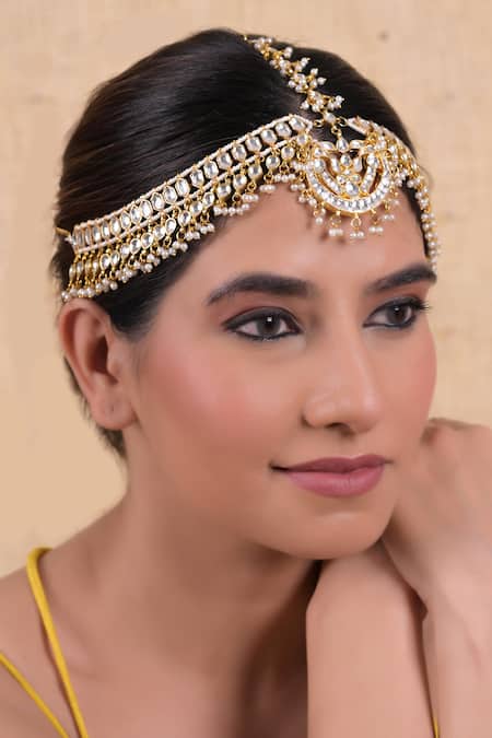 Shlok Jewels Gold Plated Chand Nikhat Mathapatti 