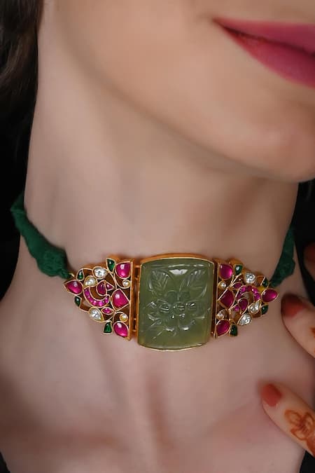 Shlok Jewels Gold Plated Kundan Choker 