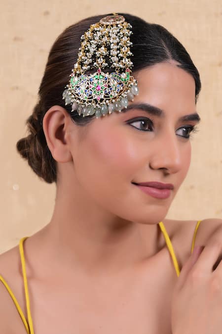 SHLOK JEWELS Kundan Embellished Passa 