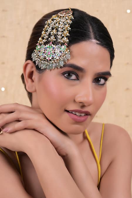 Shlok Jewels Multicolored Beaded Kundan Passa