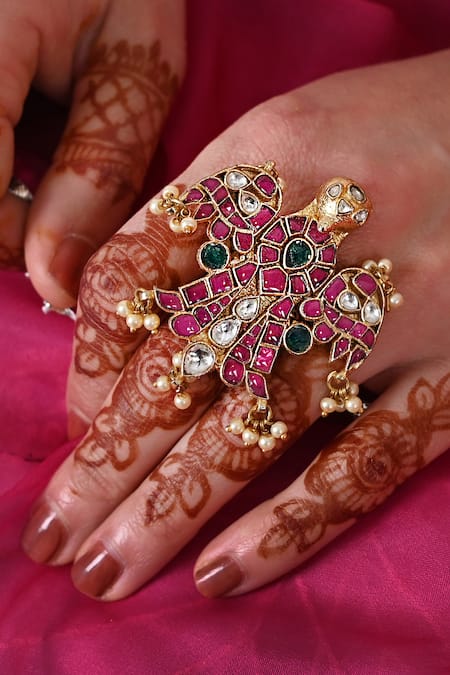 SHLOK JEWELS Stone Embellished Round Ring 