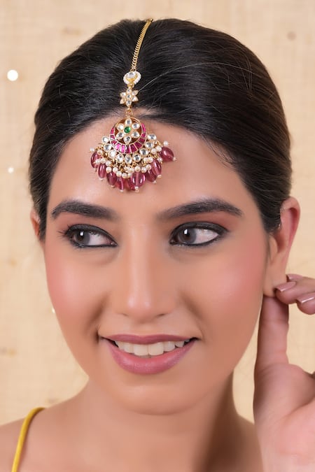 SHLOK JEWELS Semi Precious Stone Embellished Maangtikka 