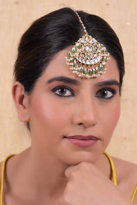 SHLOK JEWELS Kundan Embellished Maangtikka 