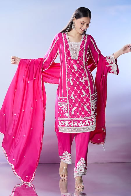 Samyukta Singhania Embroidered Kurta Palazzo Set 